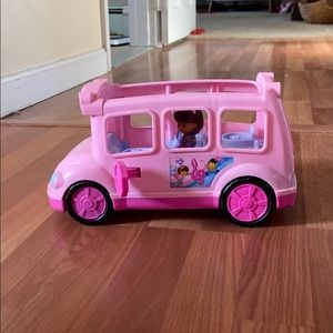 Little people pink school bus
